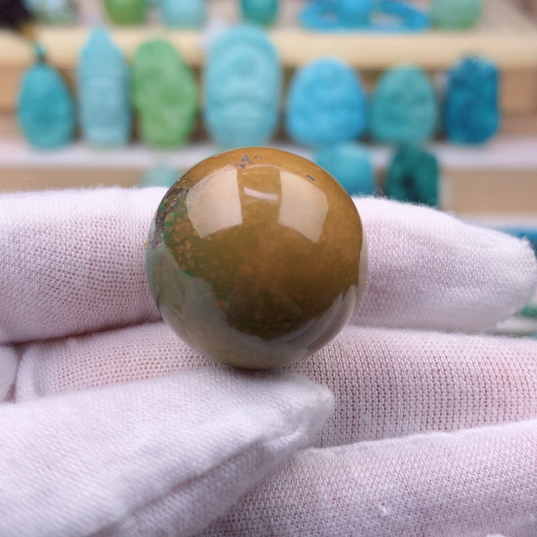 未镶嵌绿松石珠宝奇石24.4mm