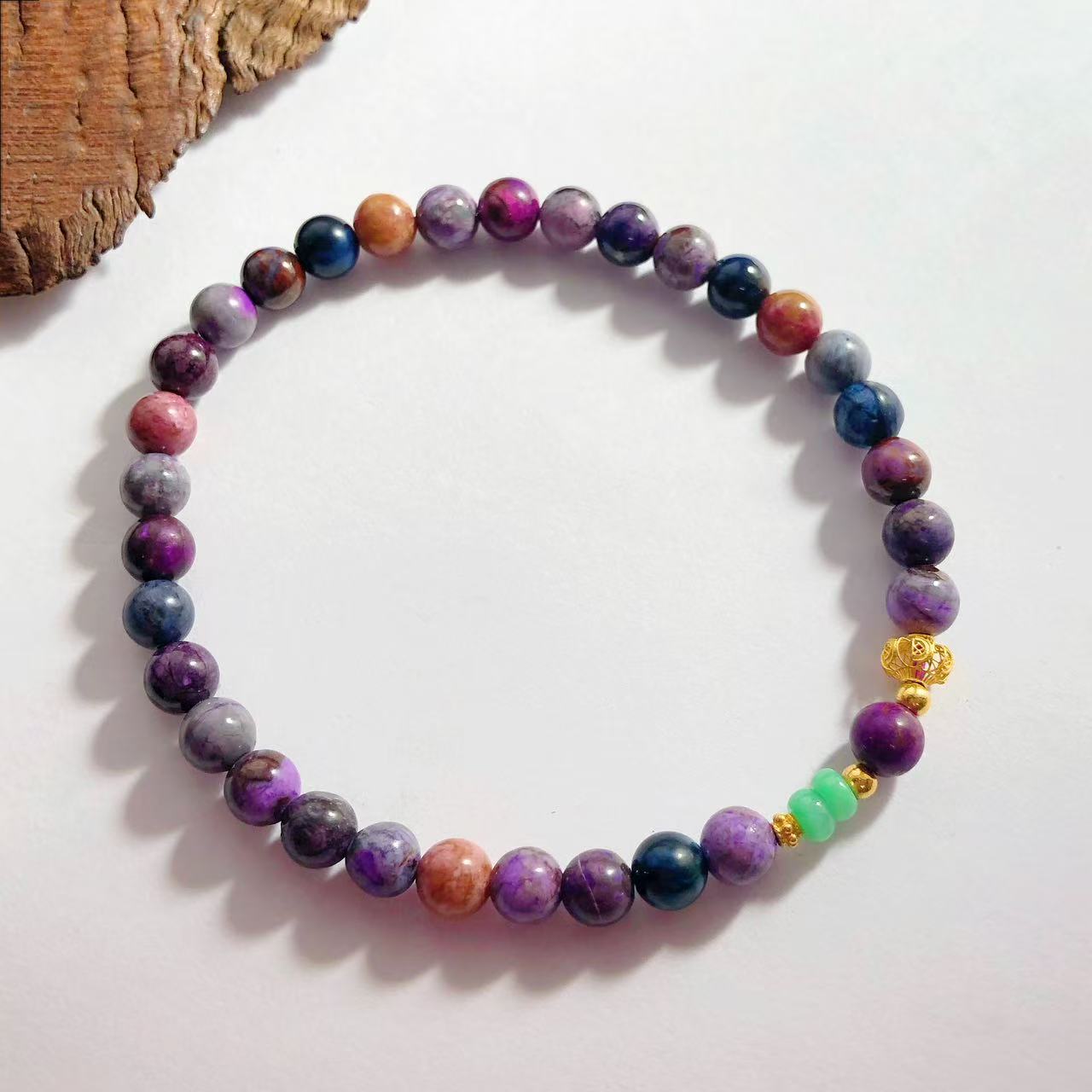 【圣芭黎】天然舒俱来手链帝王紫多宝圆珠5-D1515多样性发一