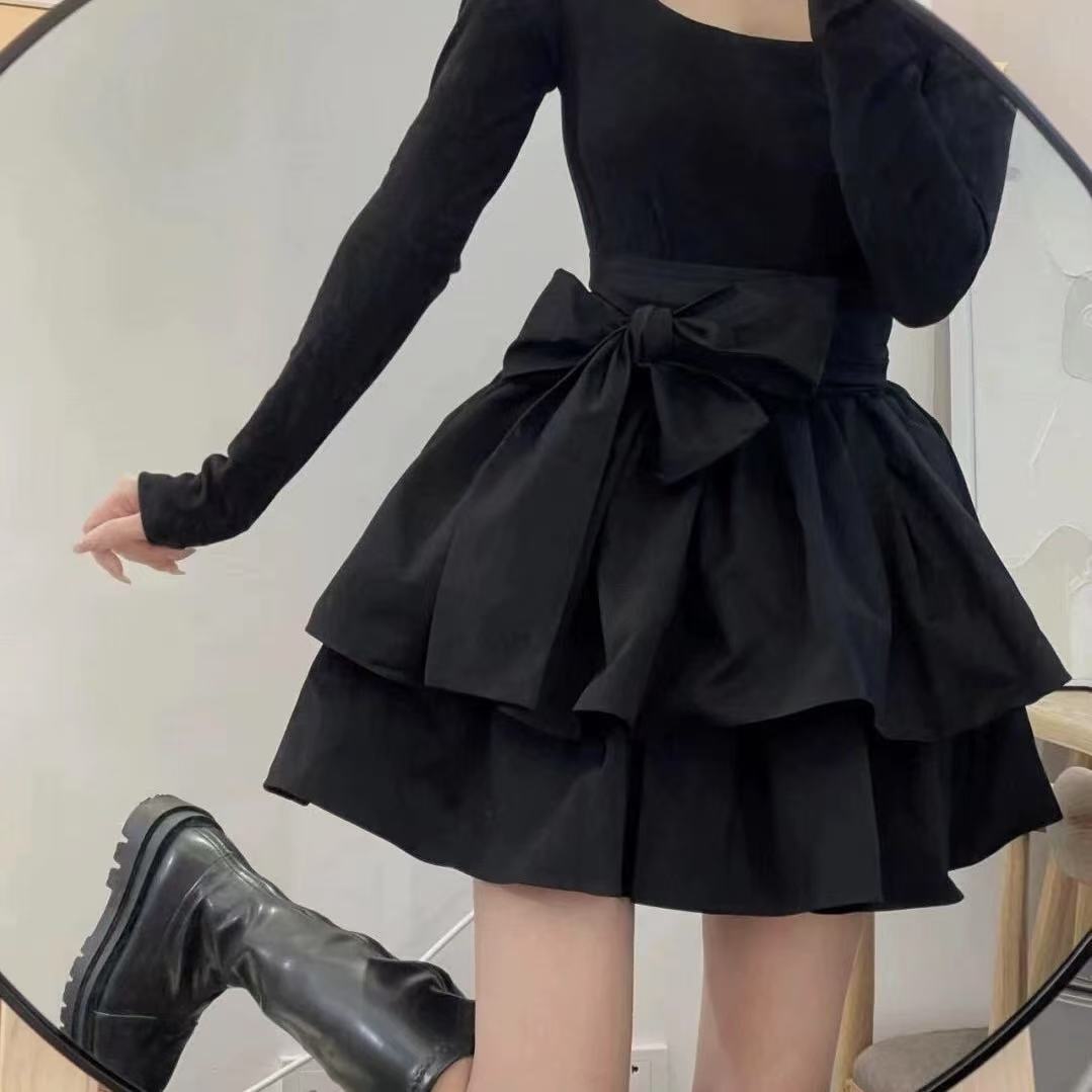 羞羞大码【拉巴巴拉】显瘦气质辣妹泡泡袖名媛设计感连衣裙