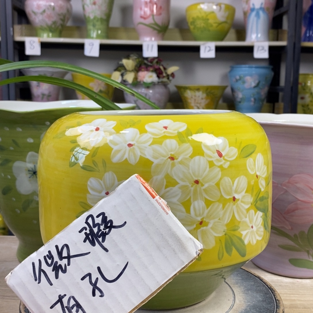 景德镇手工手绘陶瓷花盆