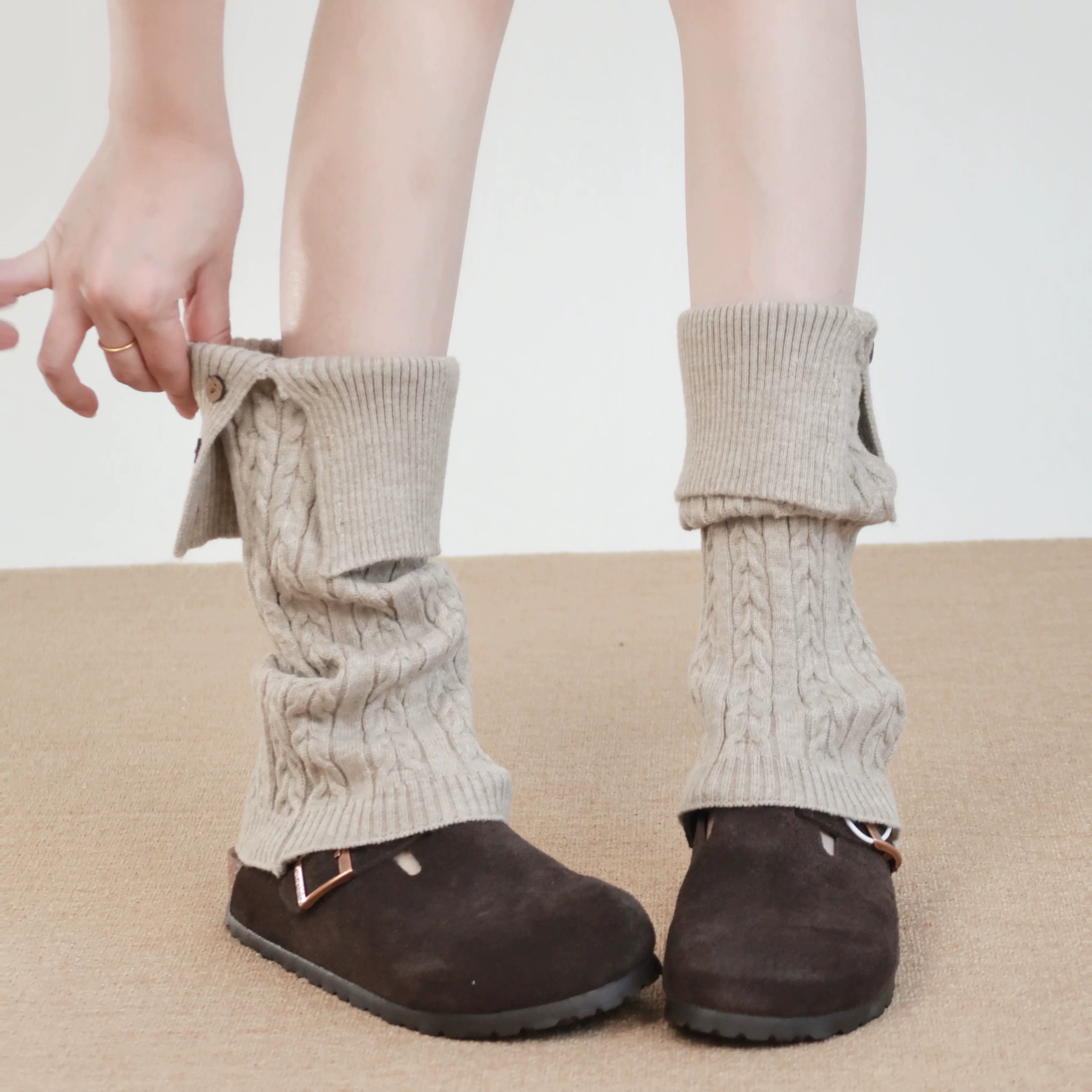 【空心格】韩系时尚宽松休闲百搭针织堆堆腿套