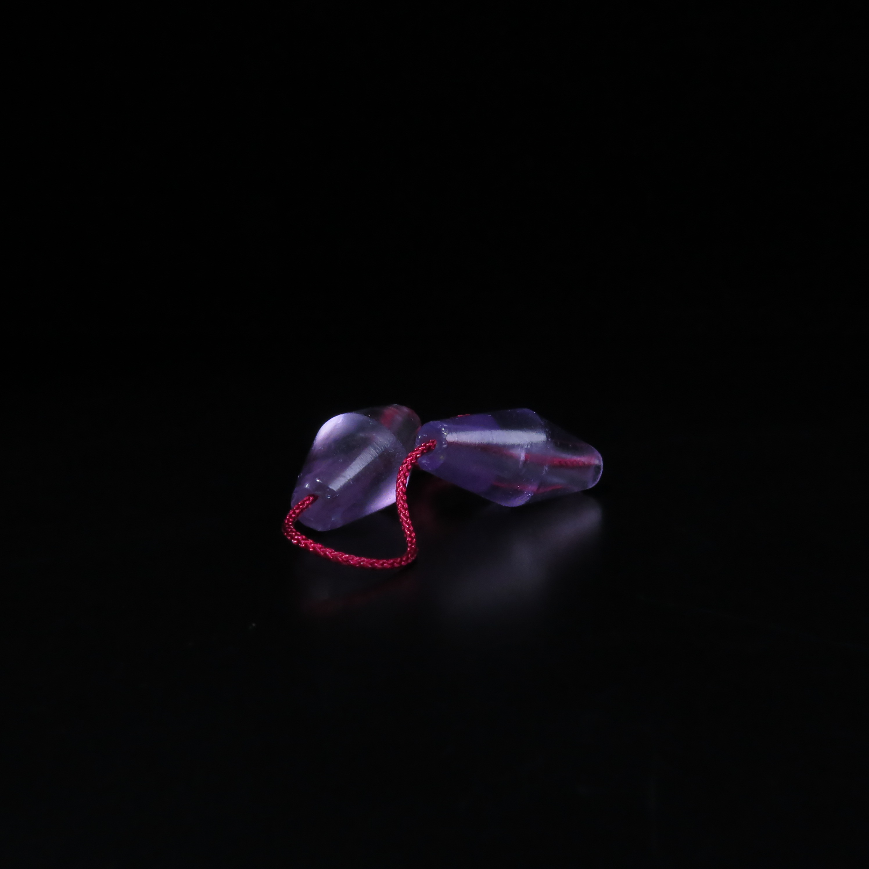 晚清紫水晶珠（一对）/MZ517227/水晶/民族文物