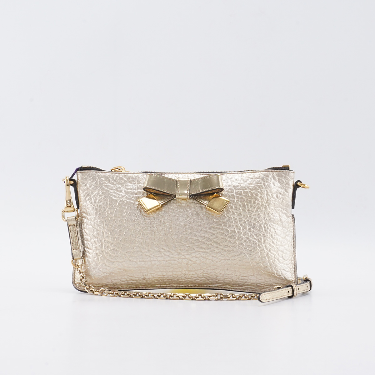 95新 BURBERRY/博柏利 香槟金 牛皮 斜挎包【静文】BGC201370103