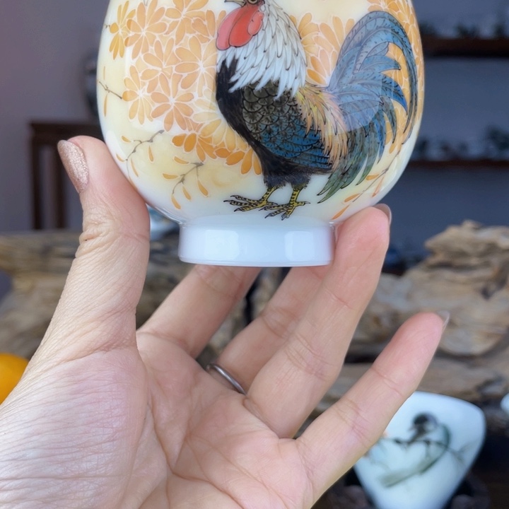 杯主人杯手绘釉下彩