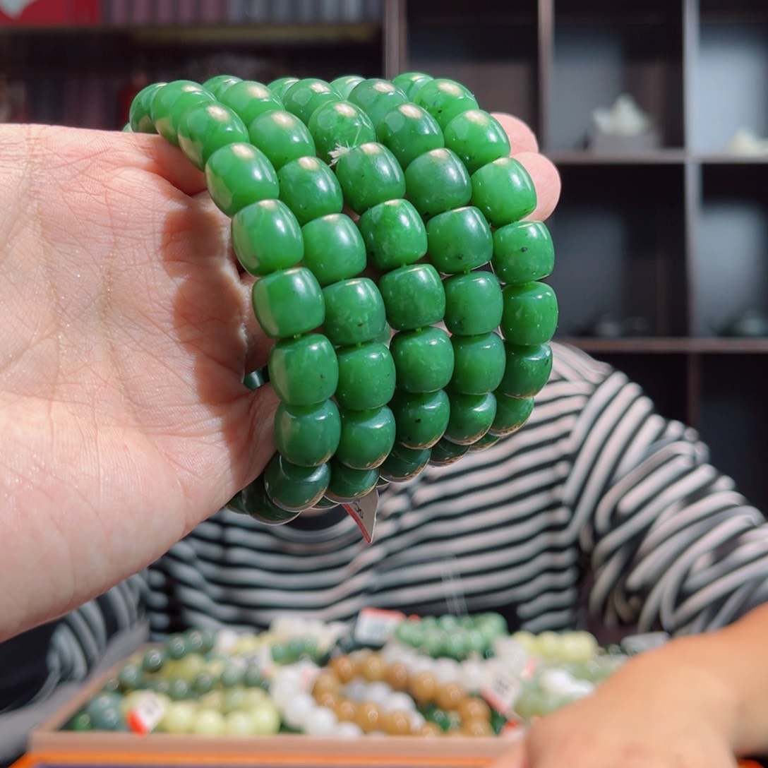 和田玉手链未镶嵌手串俄五号矿碧玉多样性拍一发一12