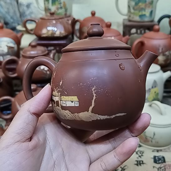 红泥茶壶建水紫陶手工微瑕壶