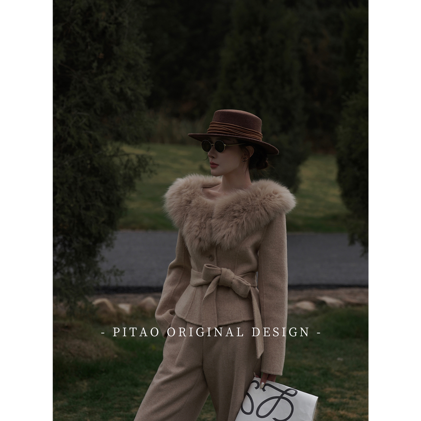 杜屁屁桃PITAO 原创【莫比乌斯】复古简约轻奢通勤百搭时尚毛呢大衣