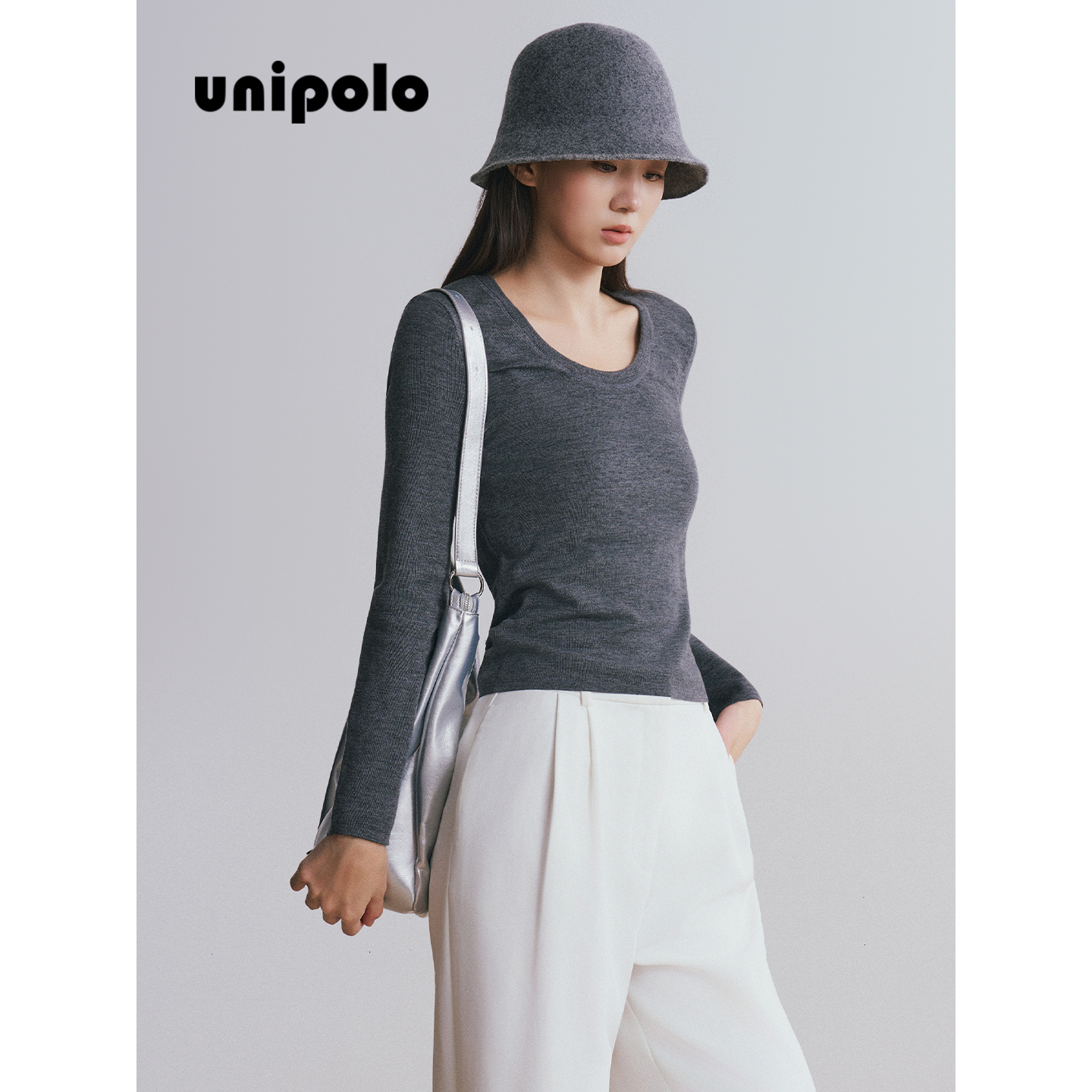 UNIPOLO  升级款（羊毛+羊绒）可机洗新澳60支圆领保暖亲肤打底