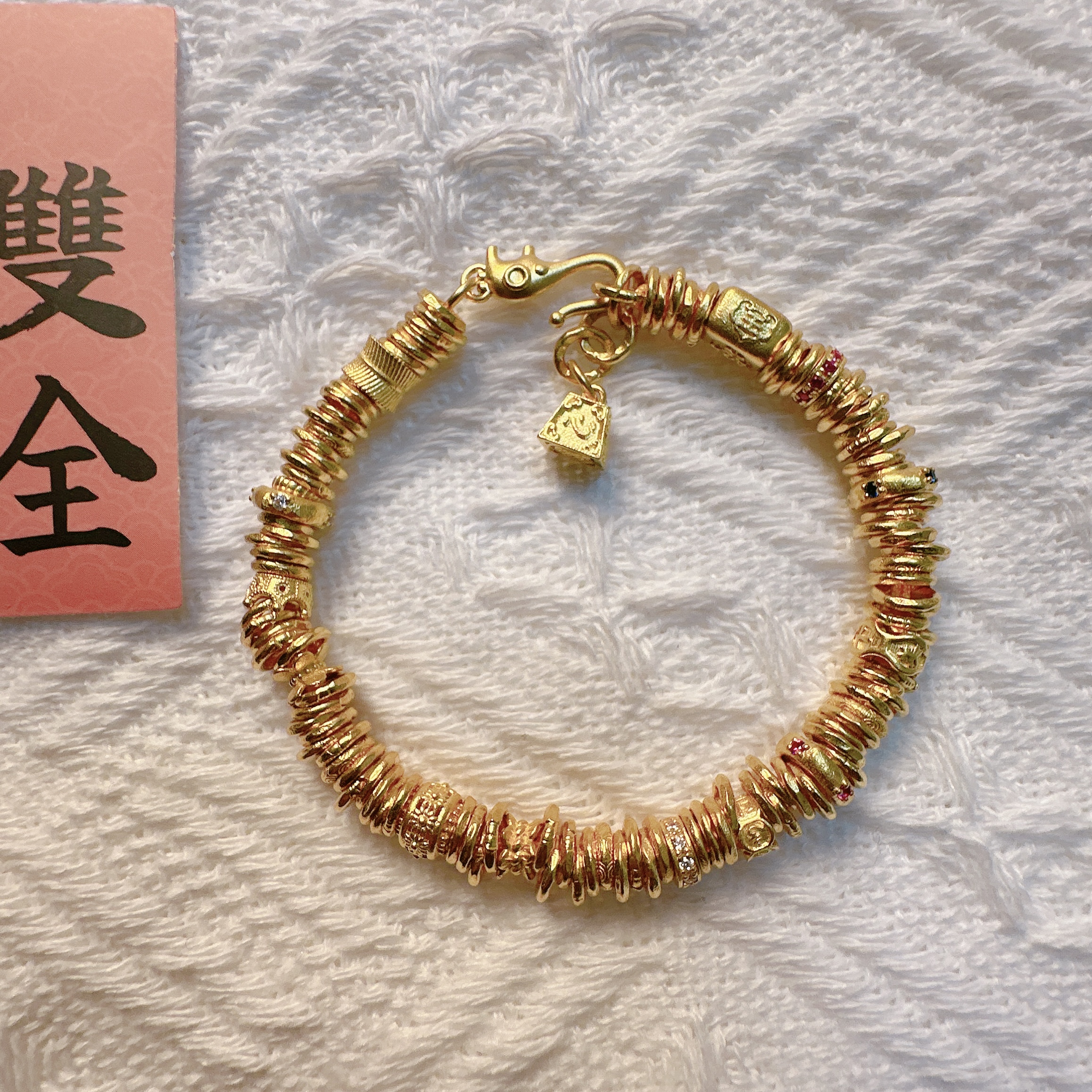 足金999饰品黄金投资金 35.6克 卡5盘缠 15手围 