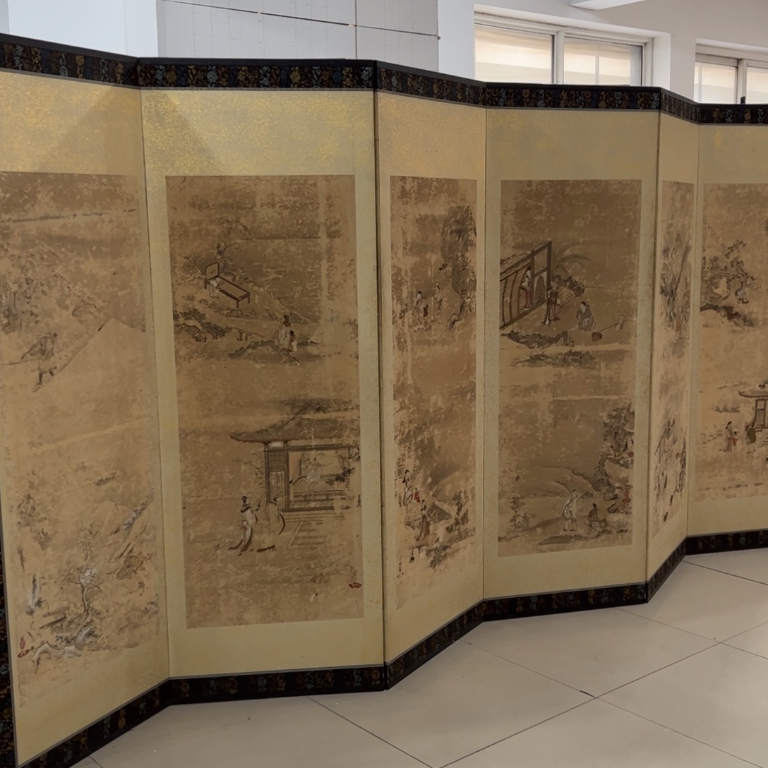 绘画屏风框画茶空间设计