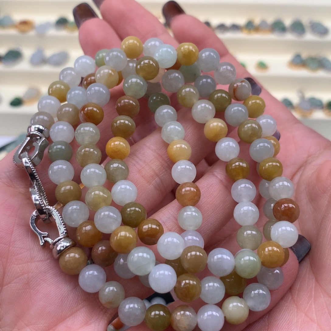 翡翠散珠圆珠长串