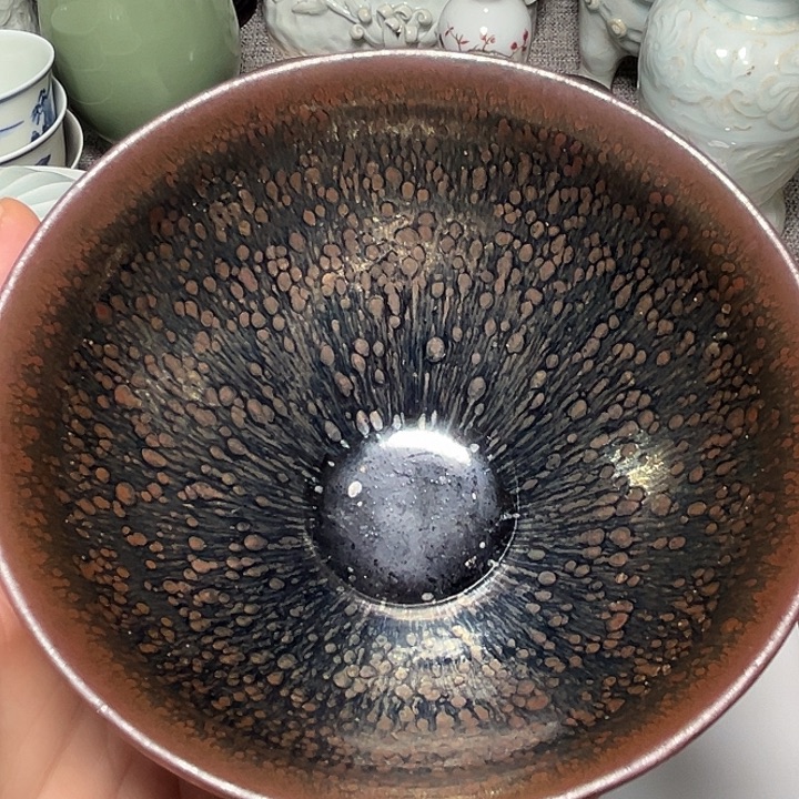 传***承碟建窑建盏有滴一个全品