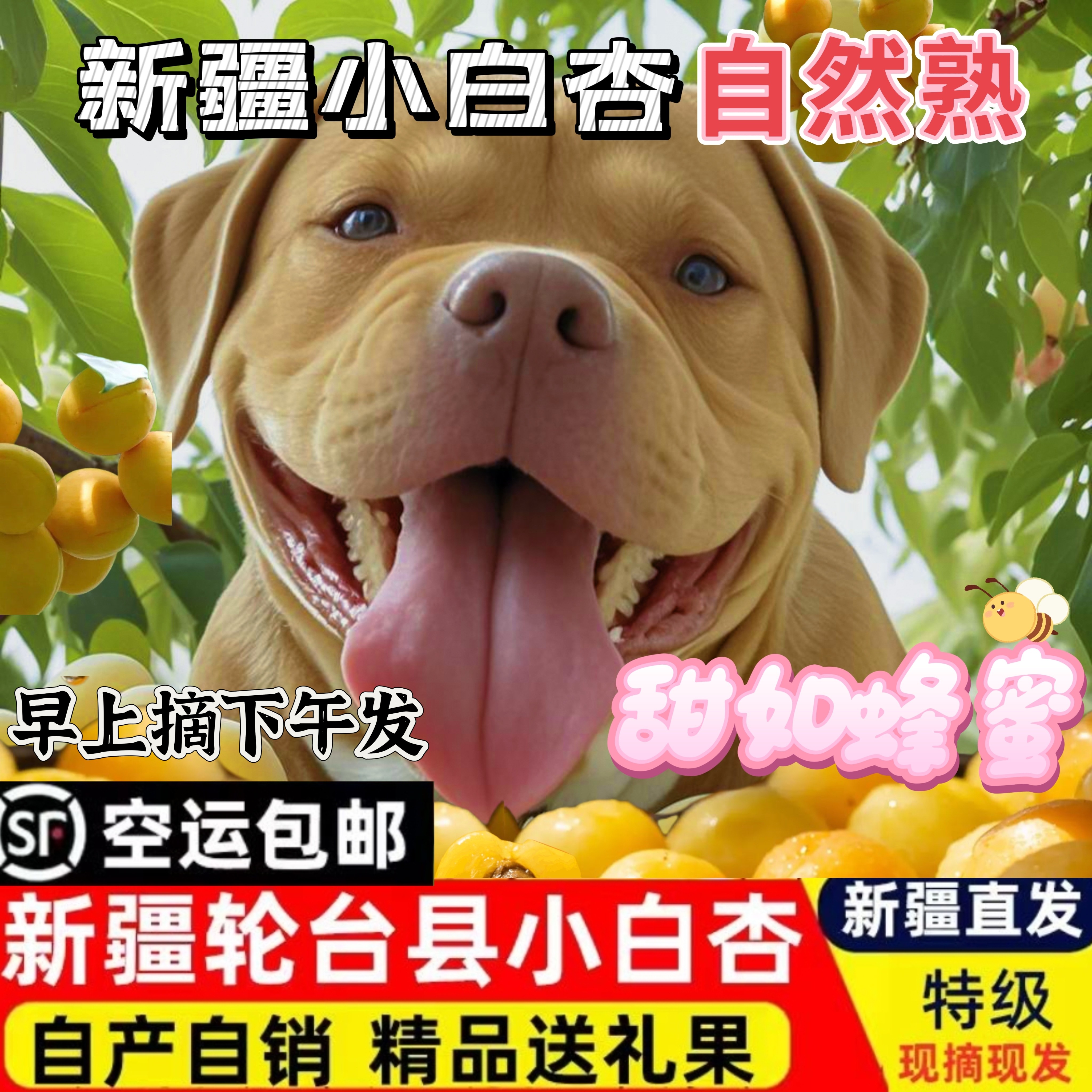 顺丰空运新疆轮台小白杏新鲜当季水果产地直发