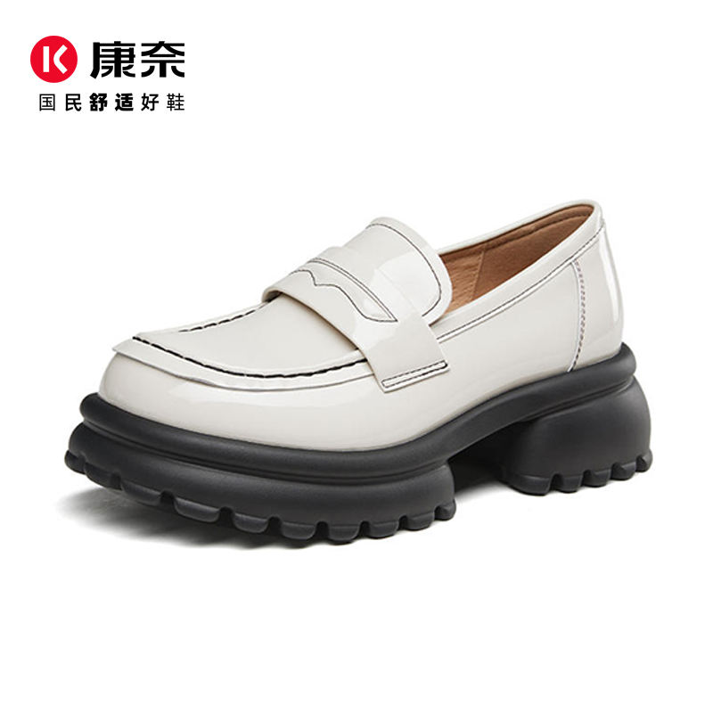 康奈乐福鞋法式粗跟乐福鞋1G236060-426