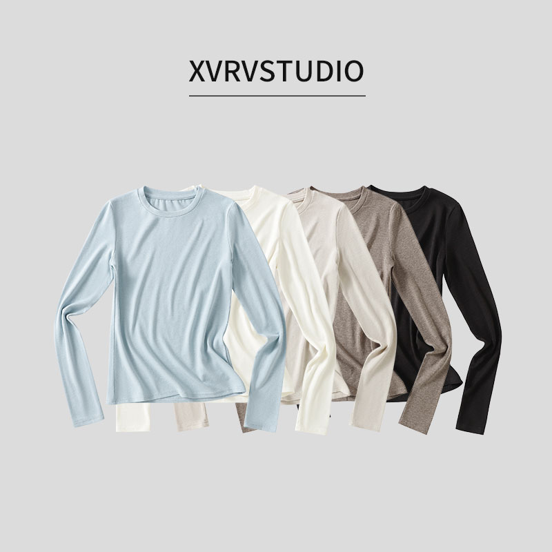 XVRV“美利奴羊毛”打底衫女2025新款秋冬保暖长袖气质简约显瘦上衣
