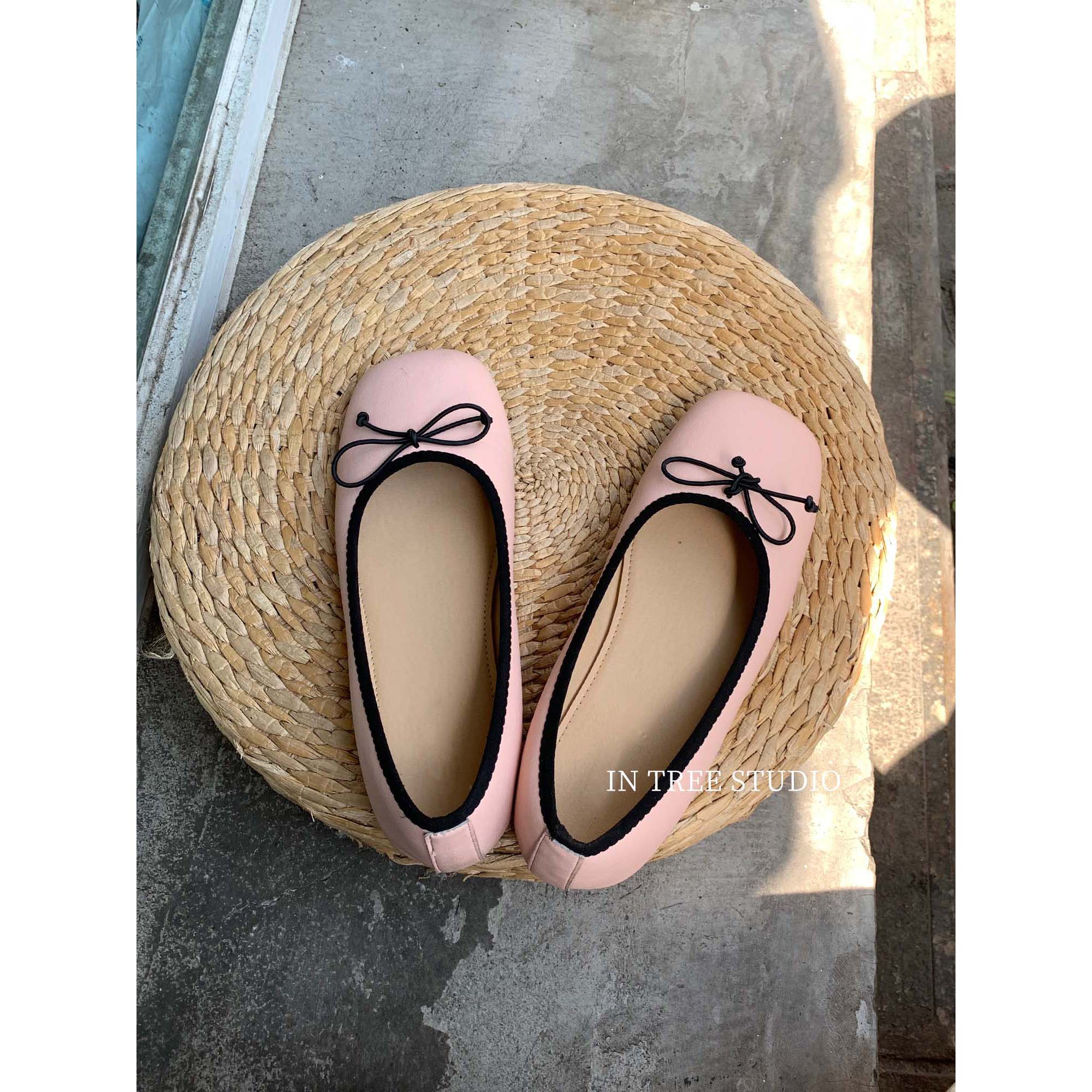 张桶桶QC【芭蕾公主】两色蝴蝶结凉鞋皮鞋夏淑女平底鞋ST12181