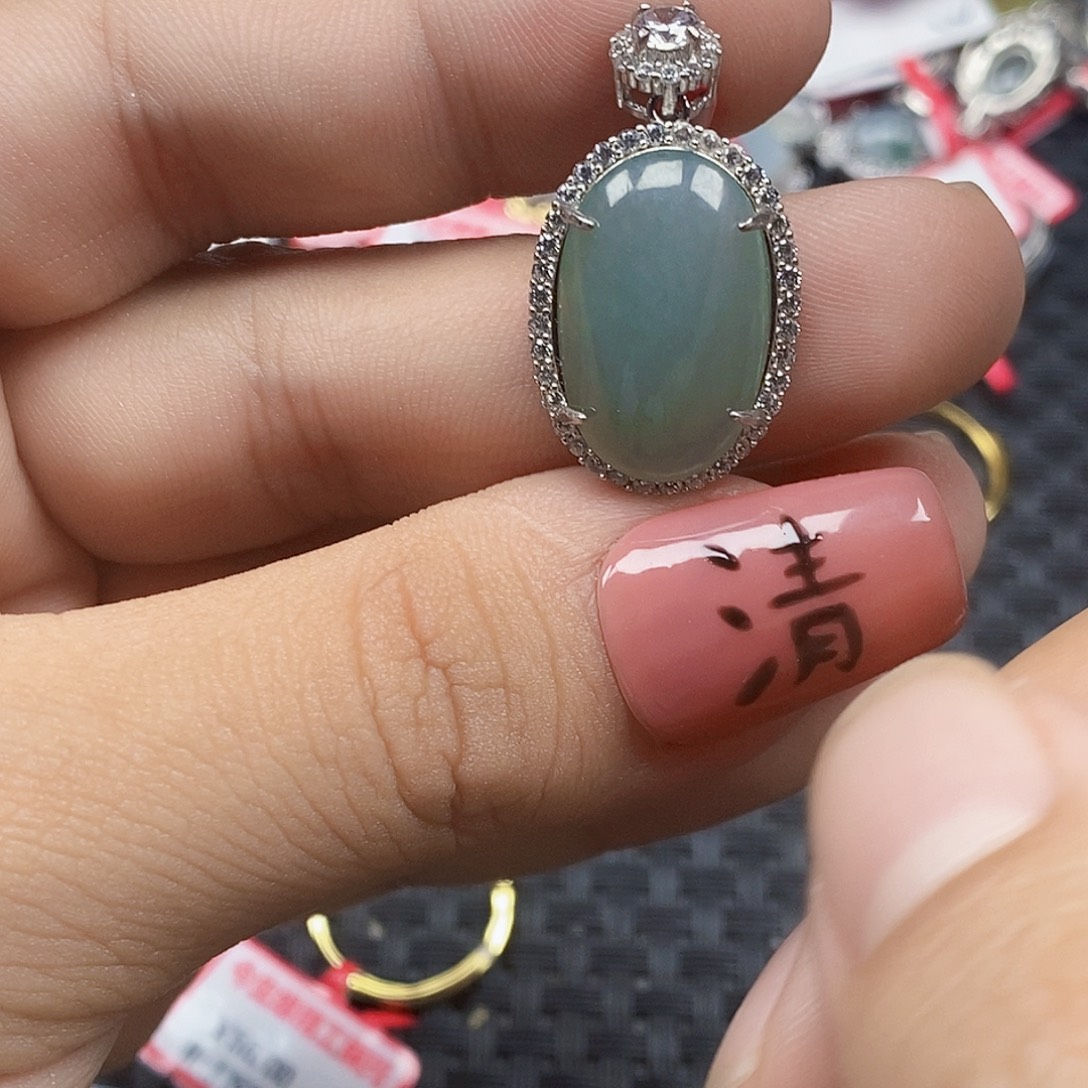 翡翠银S925镶嵌戒指