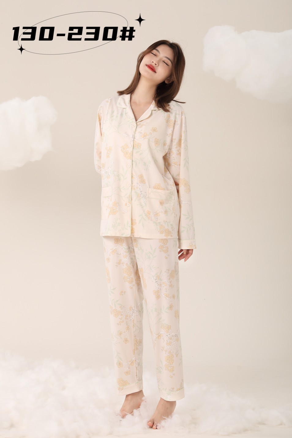 公主风棉睡衣春秋季女款新款长袖春秋款套装甜美家居服130-230