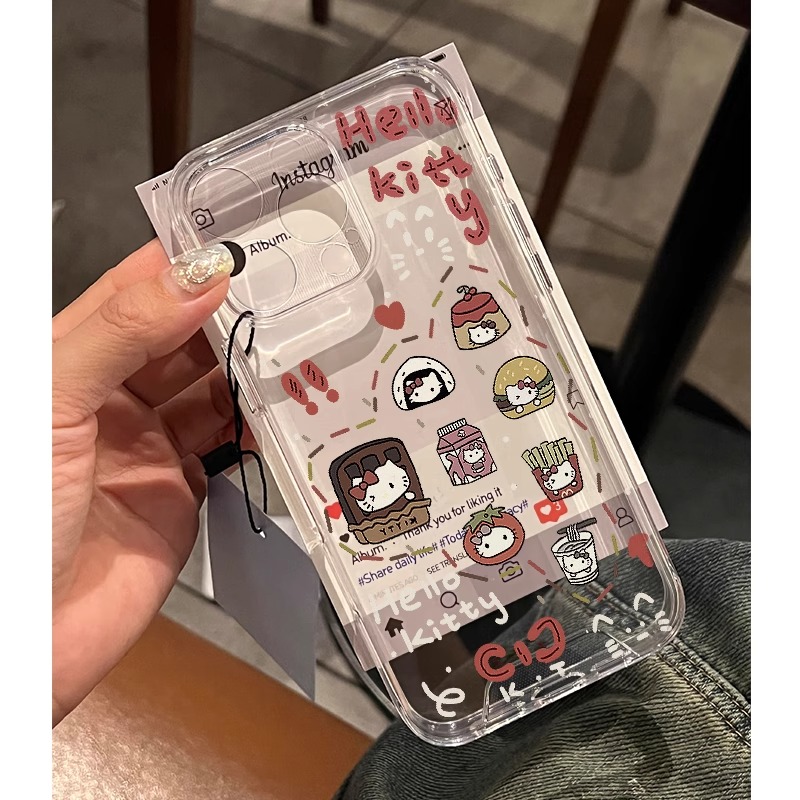KT猫美食合集适用iPhone16/15手机壳苹果14promax新款小众13全包x