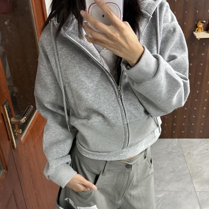 常规款极简风韩系小版卫衣外套上衣宽松
