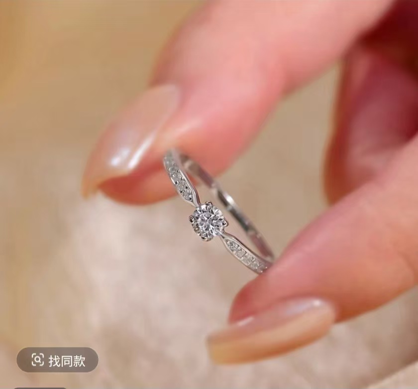 0.3CT小米粒女戒