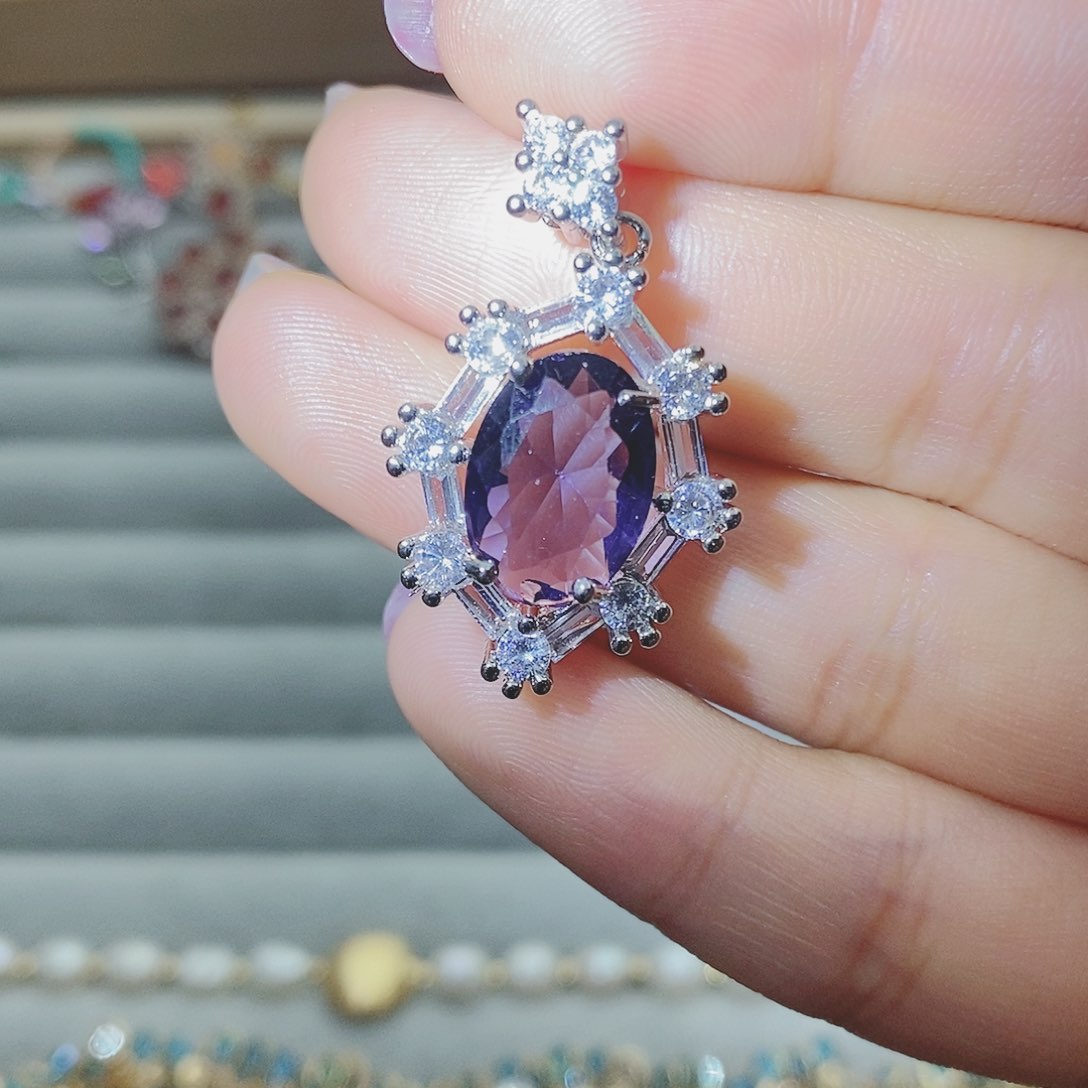 【闪购商品】绿水晶戒指银S925镶嵌