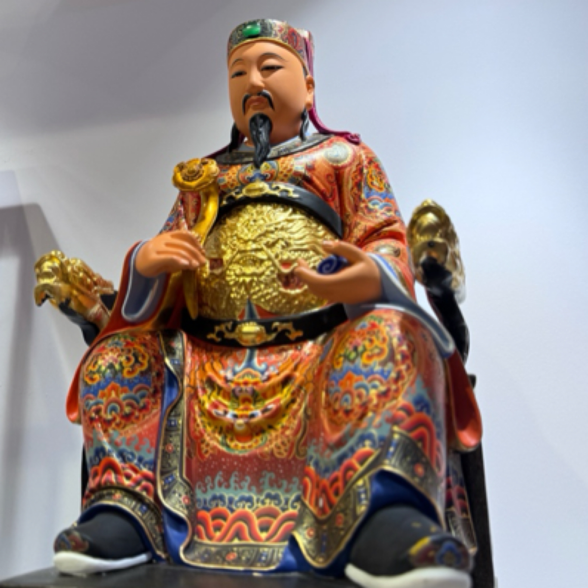 文昌帝君 供F用 摆件  开业  礼物 彩绘 手工雕刻