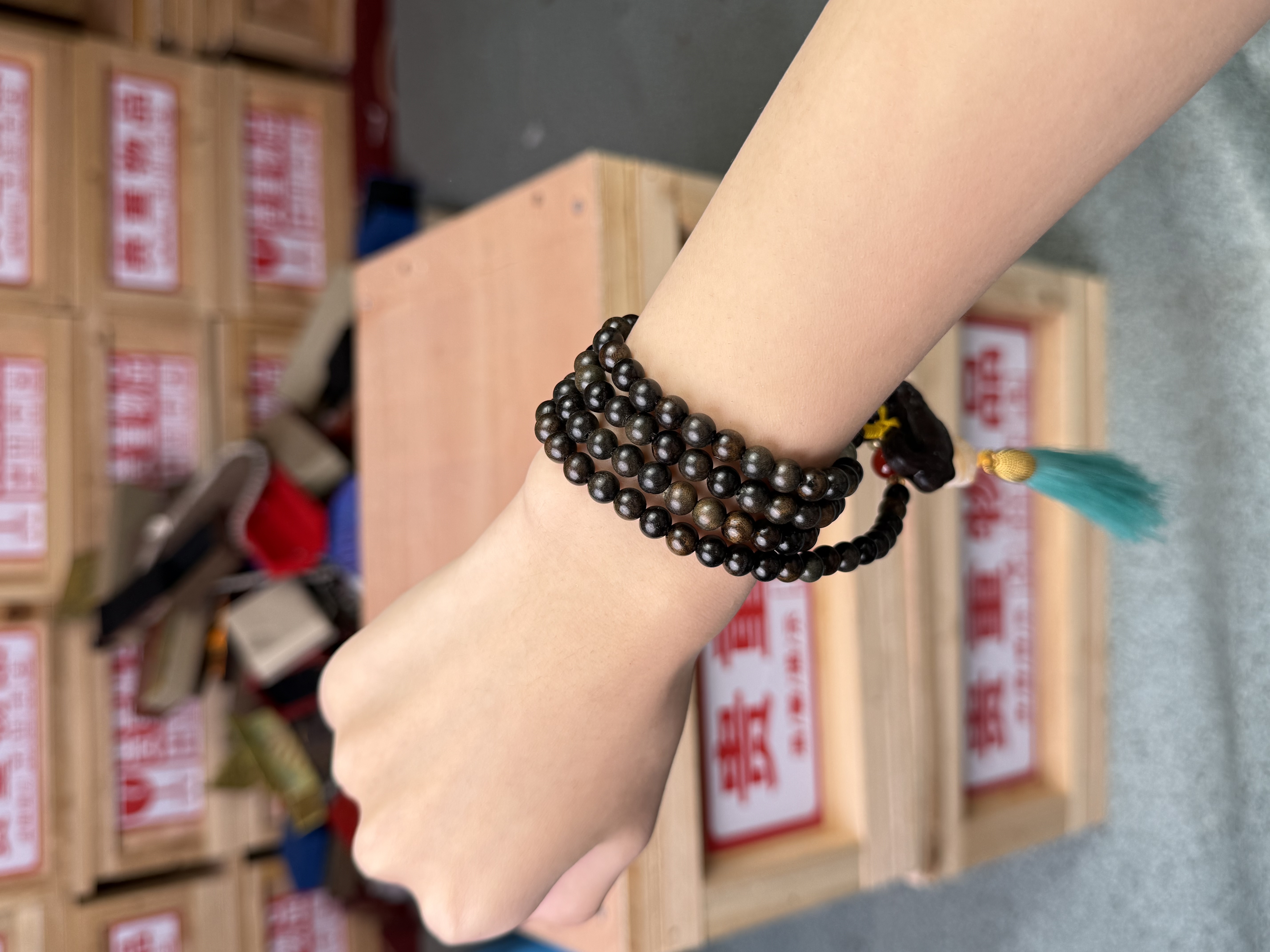 精品手串A102多圈崖柏同心锁手串无礼盒无证书