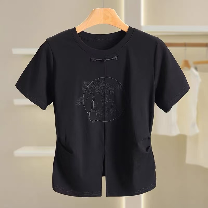 【杭州-新九天】NN375-时尚女装设计感T恤法式气质显瘦洋气百搭