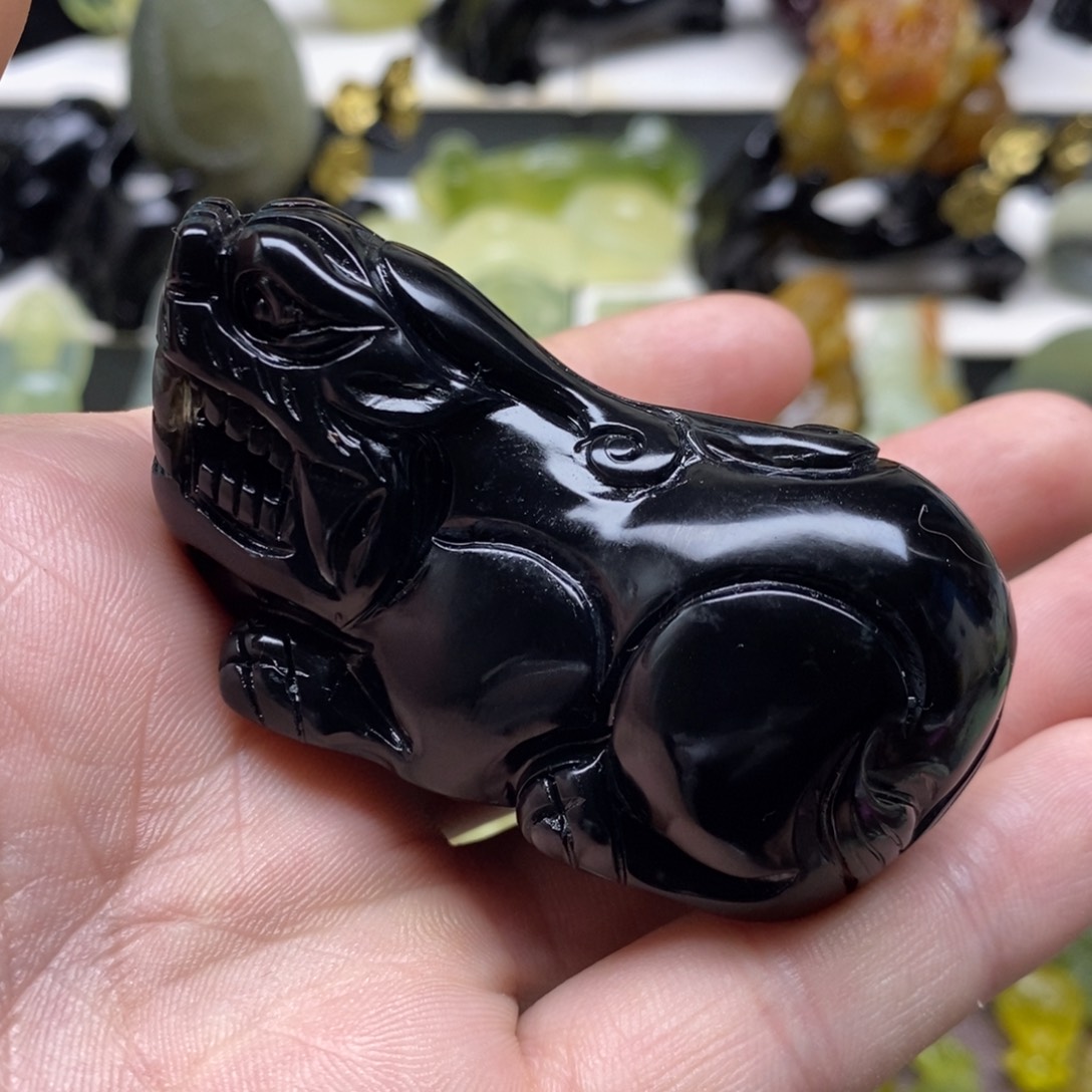 岫玉貔貅手把未镶嵌