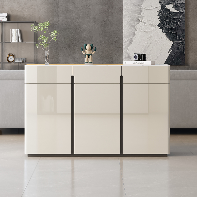 香槟色现代简约轻奢款鞋柜家用玄关隔断储物柜大容量收纳柜实木款