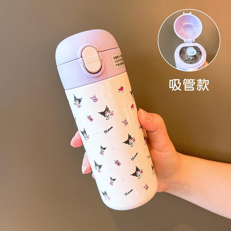 Hello Kitty吸管保温杯女高颜值三丽鸥水杯可爱316不锈钢学生杯子