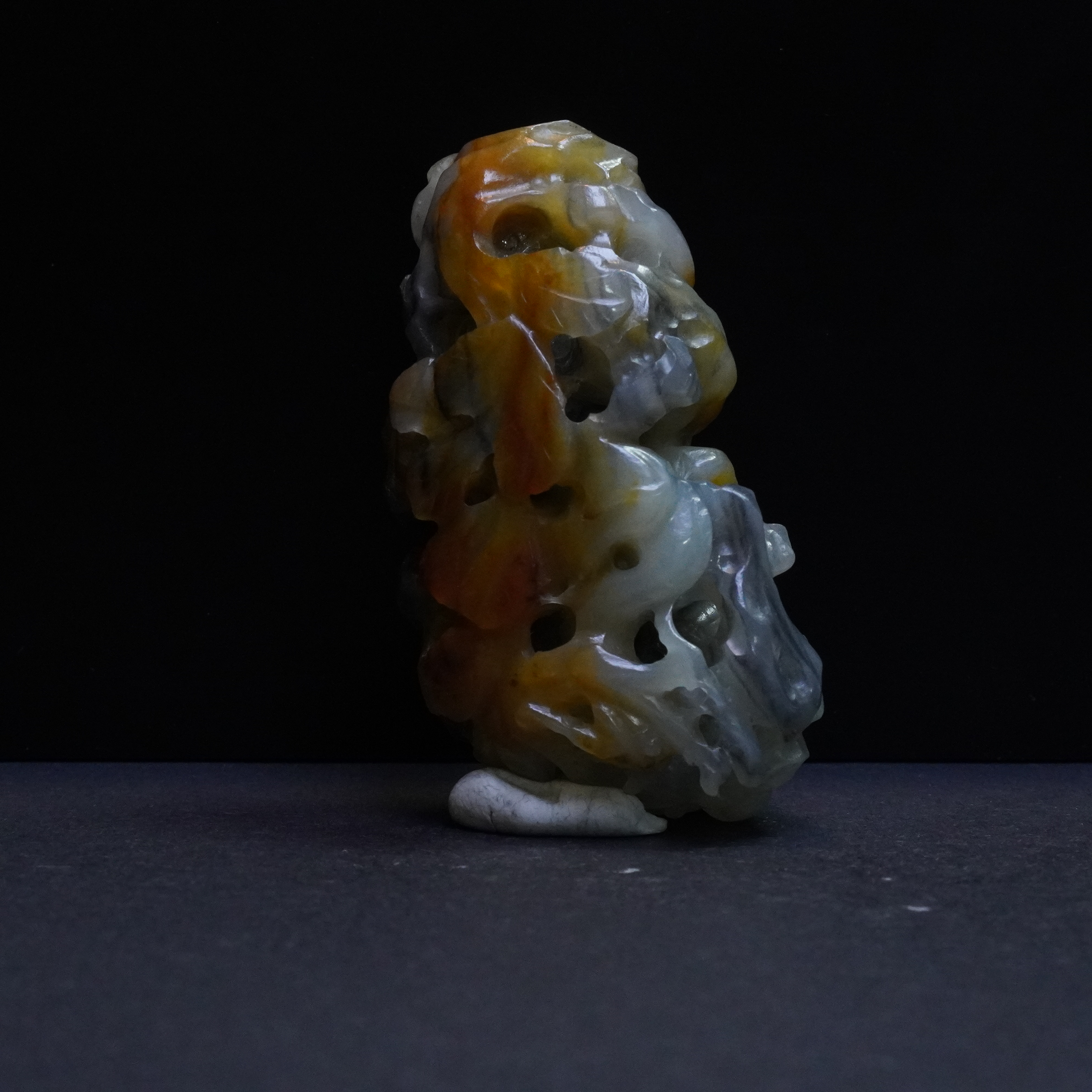 【清】白玉龙纹秋山（重80g）QTY1119