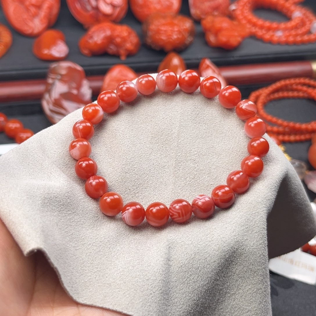 南红玛瑙未镶嵌手链