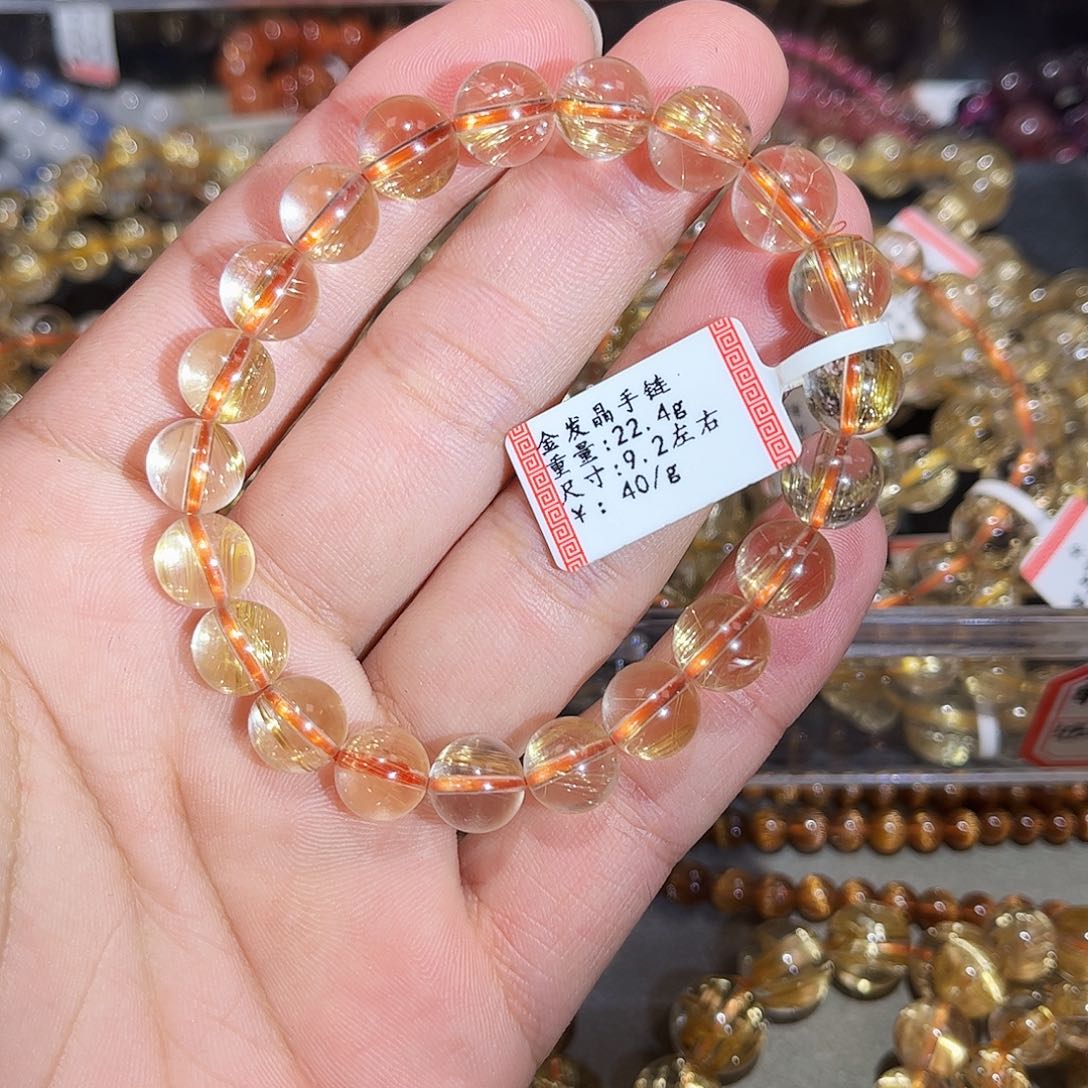 水晶手链未镶嵌金发晶手串