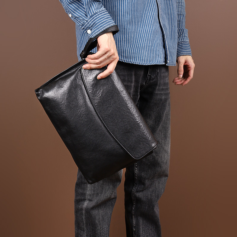 斜挎包男包真皮男款休闲商务手拿包通勤文件公文包牛皮Ipad单肩包