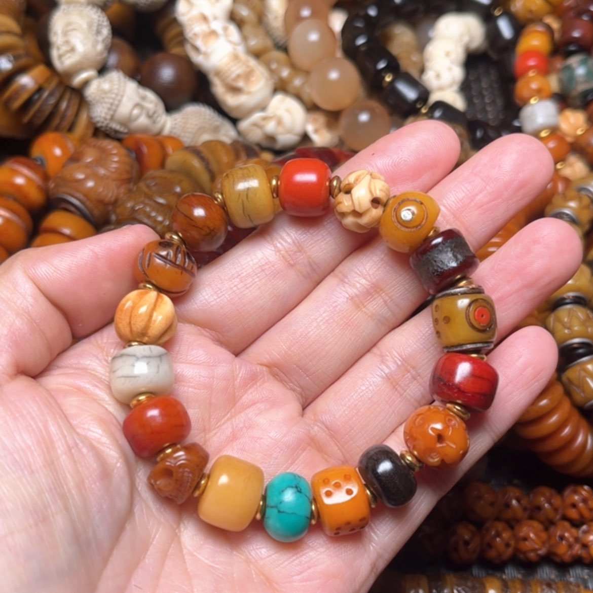 【闪购商品】牛骨手串/手链雷*牛骨12×18籽