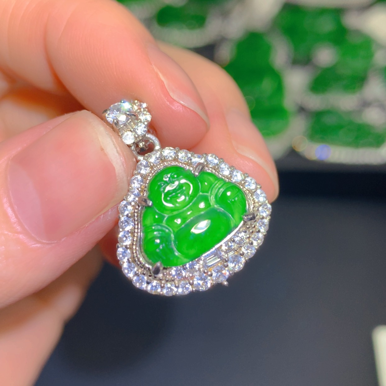 【闪购商品】翡翠吊坠(不含链)银S925镶嵌