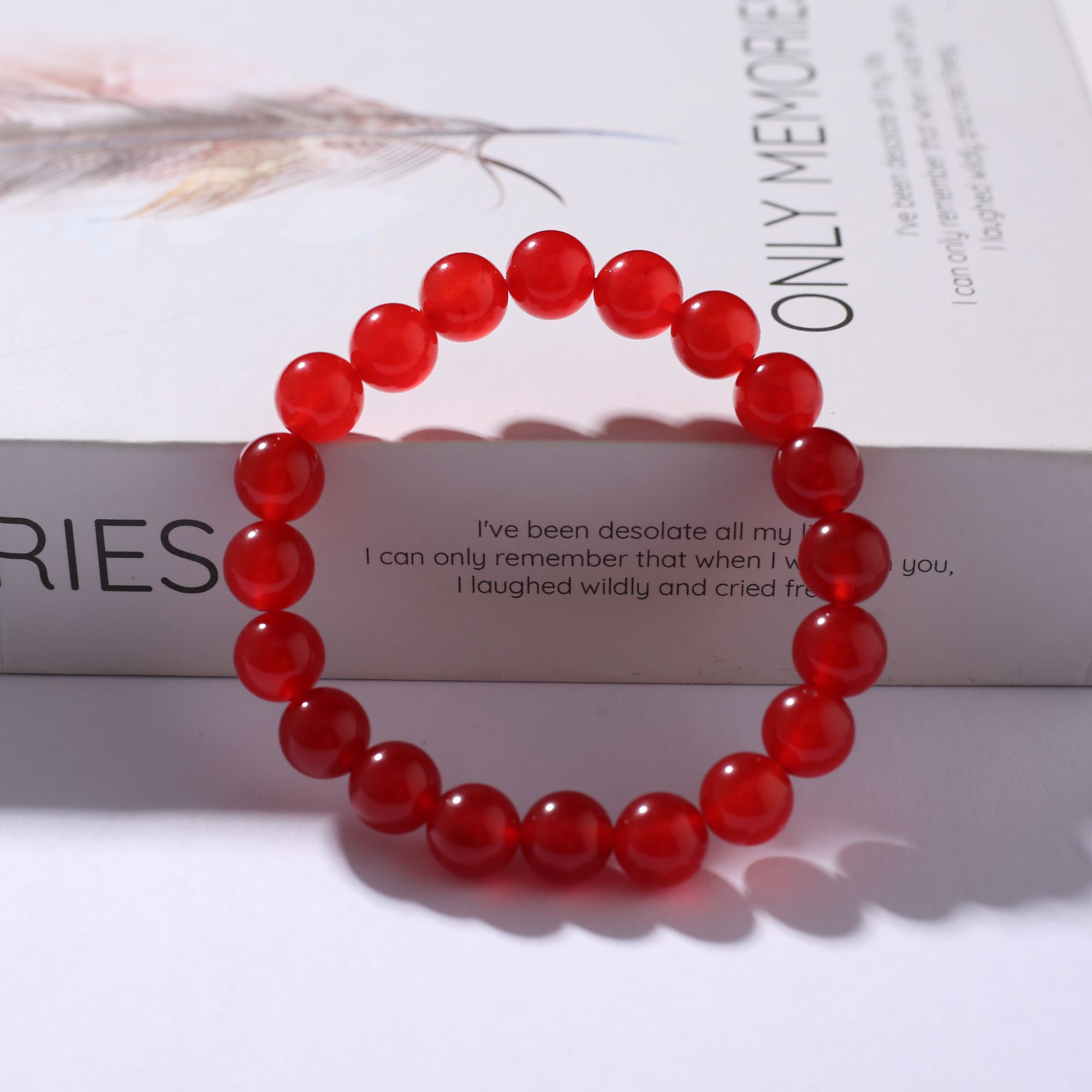 23*新款男女同款天然锦红玛瑙运气招花花