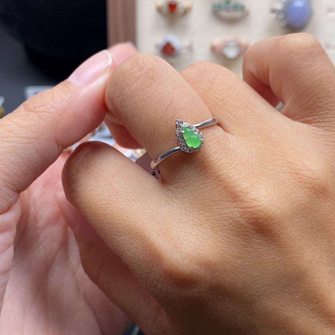 好***姐翡翠银S925镶嵌戒指