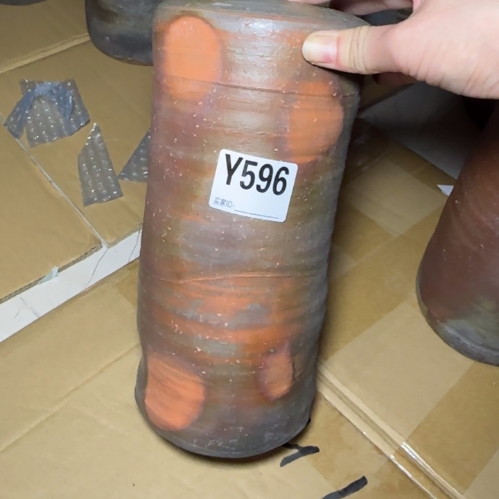 L***e备前烧作品备前烧作品内里一点窑裂