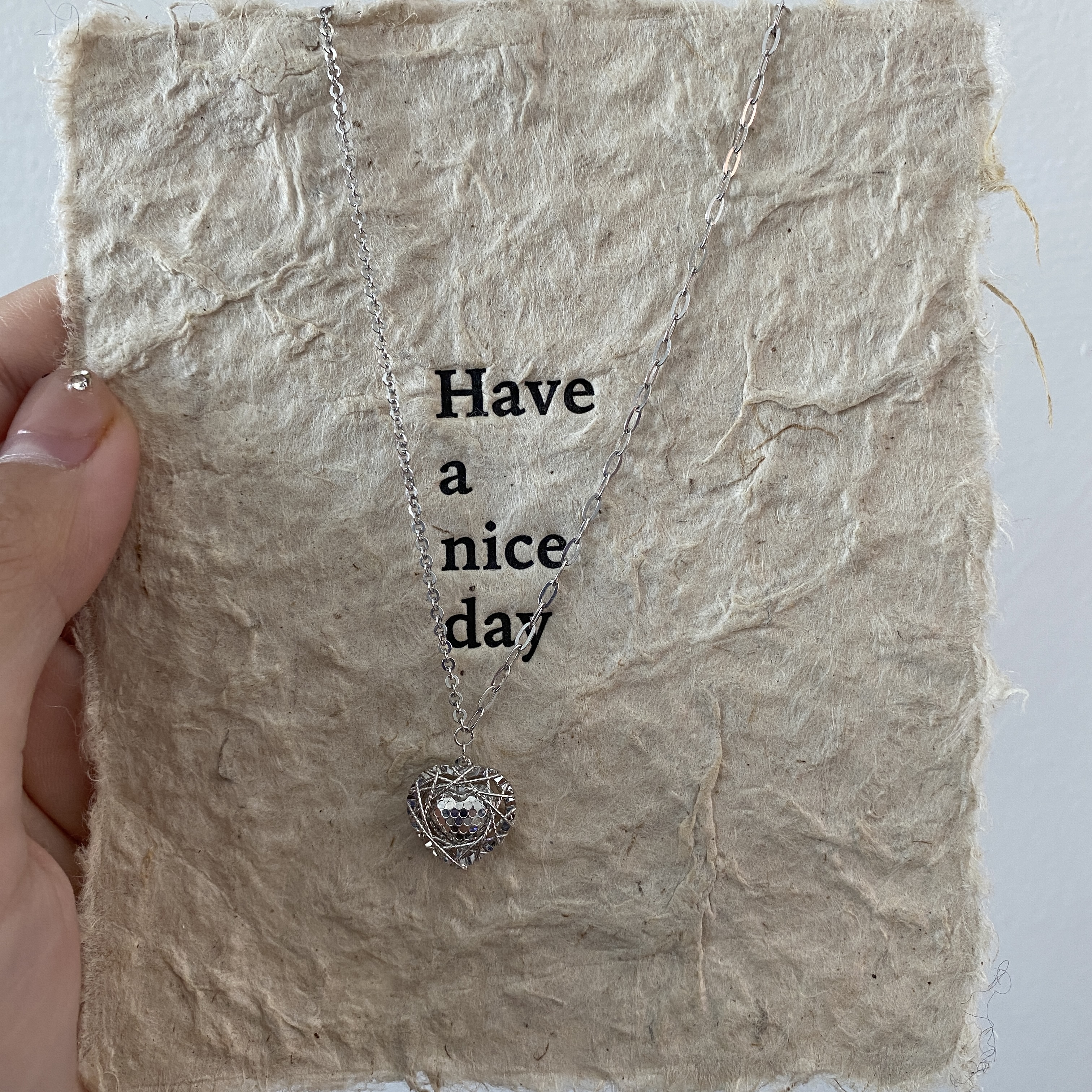 铂金950爱心套链