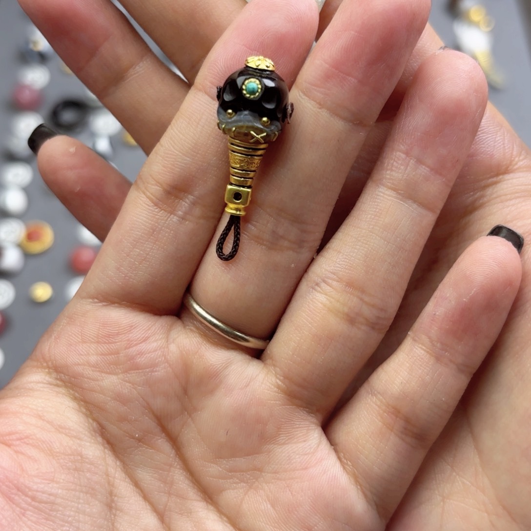 玛瑙/玉髓1未镶嵌12+mm阿呆三通