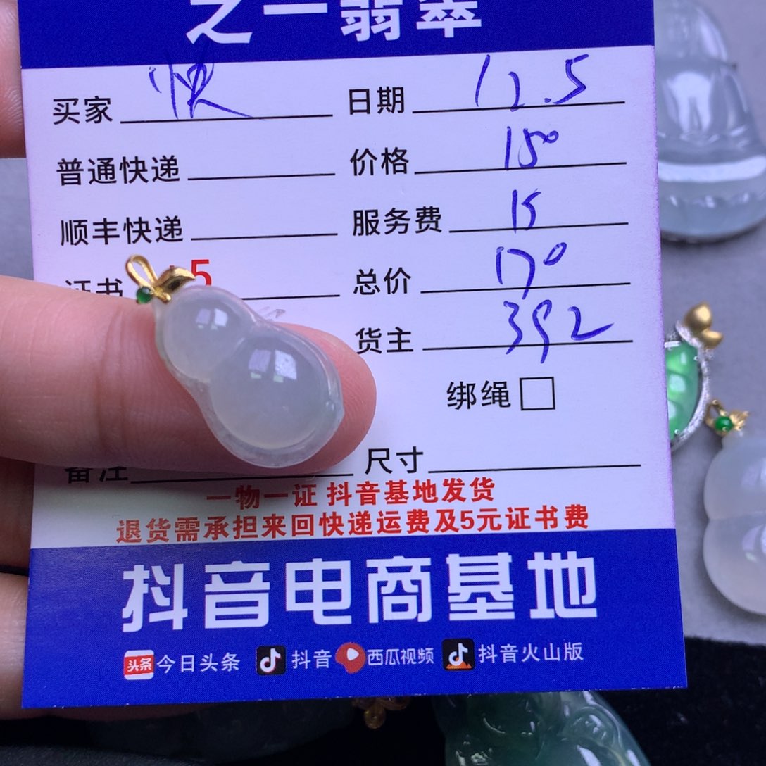 颈饰18K金镶嵌翡翠快****a