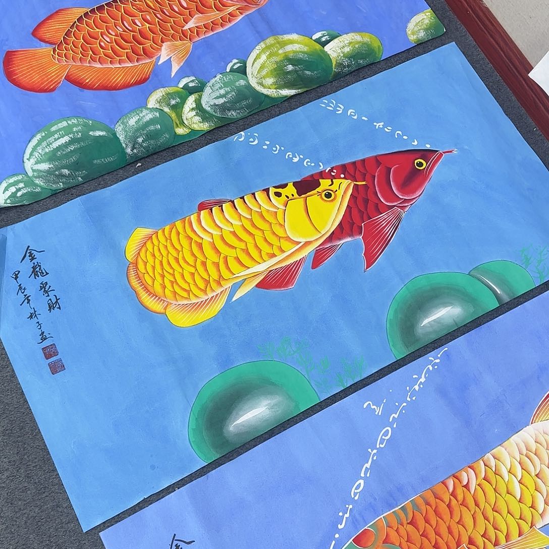 国画尺寸50X100手绘作品 