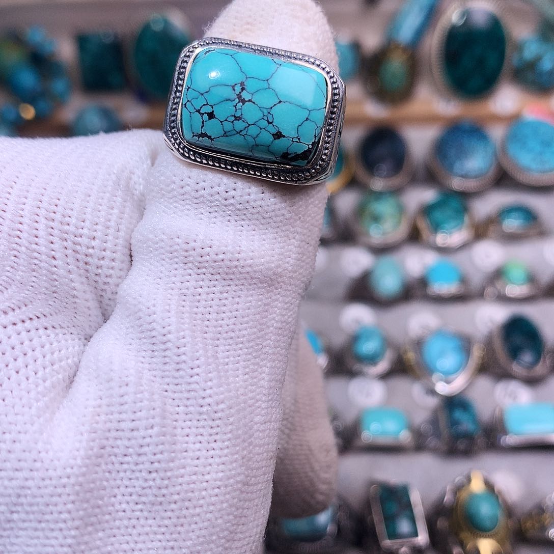 绿松石挂件银S925镶嵌