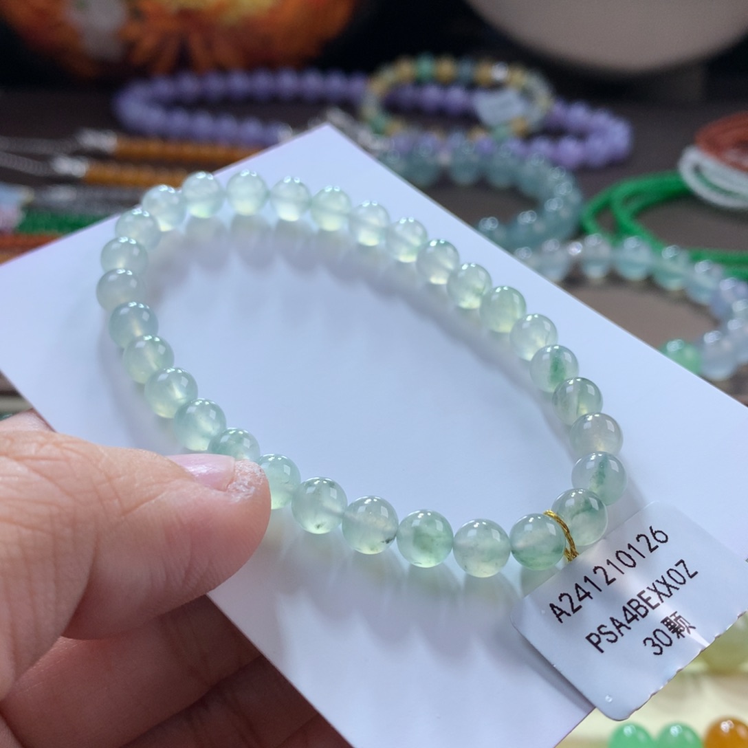 翡翠手链未镶嵌福利 冰飘花手串