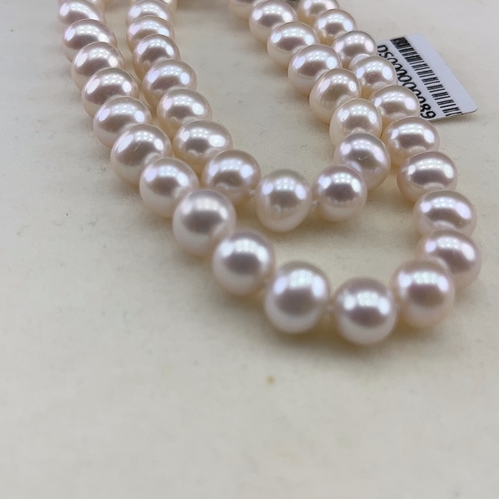 淡水珍珠银S925镶嵌颈饰9-10极光炫彩高品