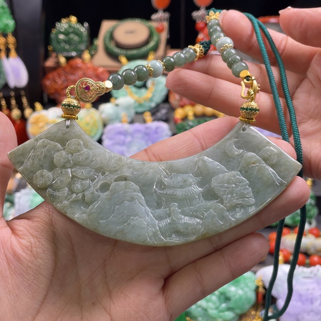 翡翠颈饰未镶嵌代编织