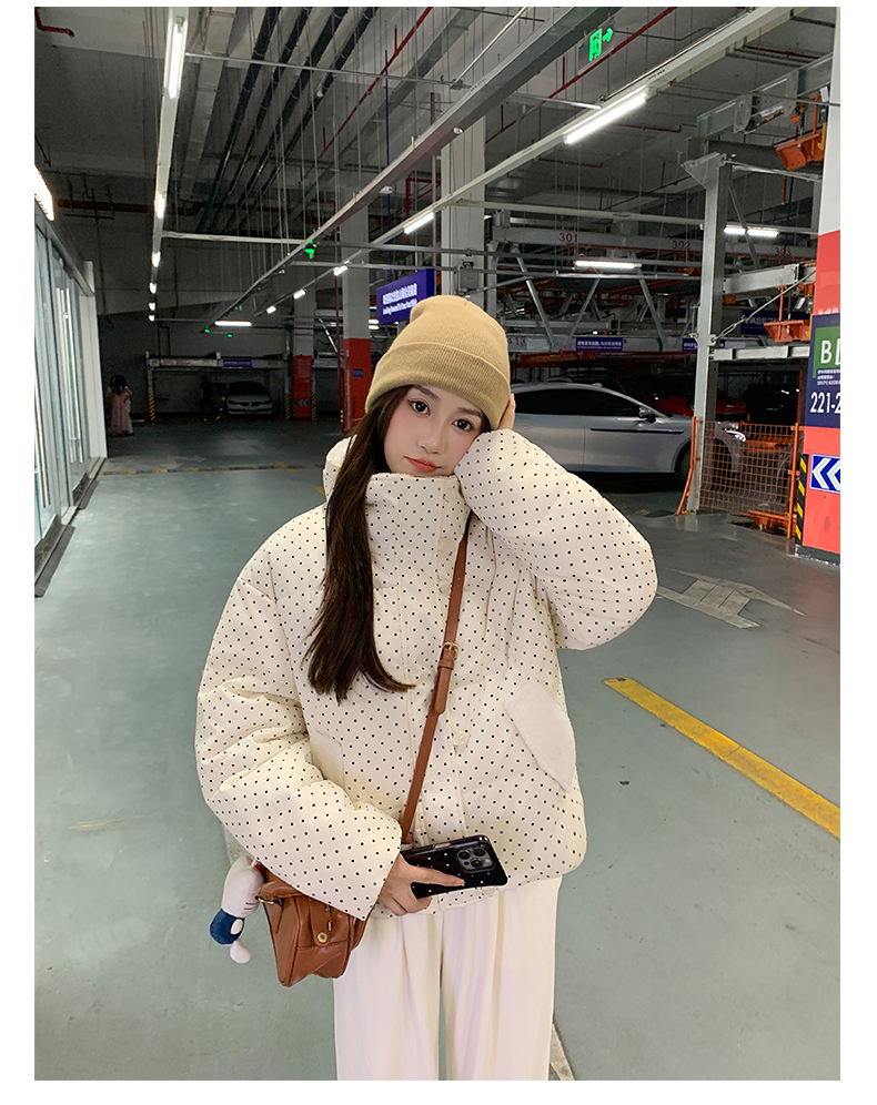 【现货】738韩系甜美风风波点新款加厚棉服宽松时尚百搭显瘦冬季